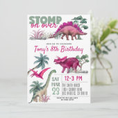 Dinosaur Birthday Einladung (Stehend Vorderseite)