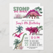 Dinosaur Birthday Einladung (Vorne/Hinten)