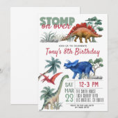 Dinosaur Birthday Einladung (Vorne/Hinten)