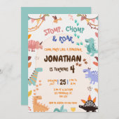 Dinosaur Birthday Einladung (Vorne/Hinten)