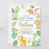 Dinosaur Birthday Einladung (Vorderseite)