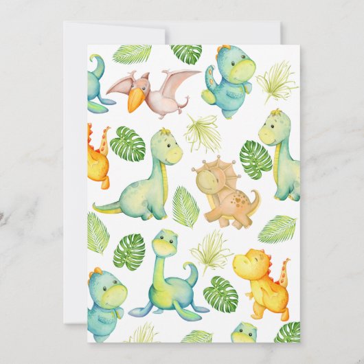 Dinosaur Birthday Einladung (Rückseite)