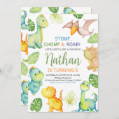 Dinosaur Birthday Einladung (Vorne/Hinten)