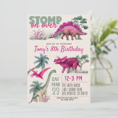 Dinosaur Birthday Einladung (Stehend Vorderseite)