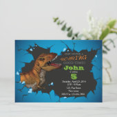 Dinosaur Birthday Einladung (Stehend Vorderseite)