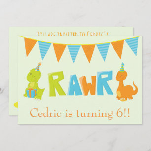 Dinosaur Birthday Einladung