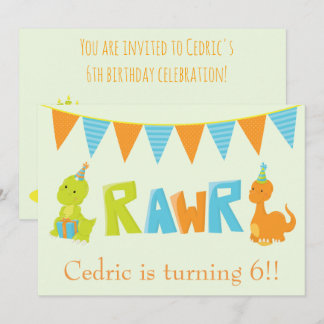 Dinosaur Birthday Einladung