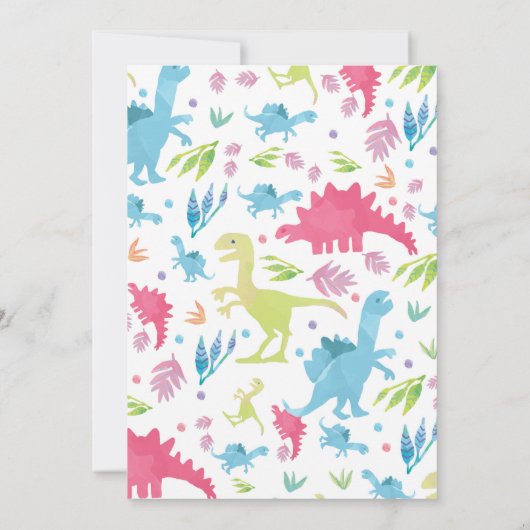 Dinosaur Birthday Einladung (Rückseite)