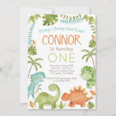 Dinosaur Birthday Einladung (Vorderseite)