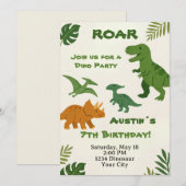 Dinosaur Birthday Einladung (Vorne/Hinten)