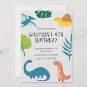 Dinosaur Birthday Einladung (Vorderseite)