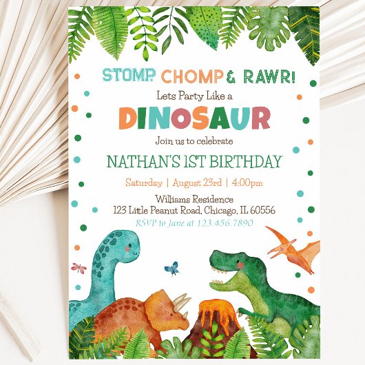 Dinosaur Birthday Einladung