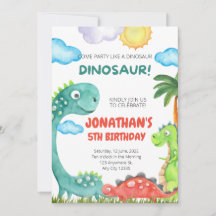 Dinosaur Birthday Einladung