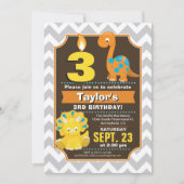 Dinosaur Birthday Einladung (Vorderseite)