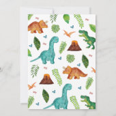 Dinosaur Birthday Einladung (Rückseite)