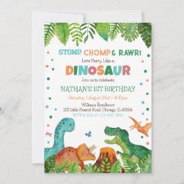 Dinosaur Birthday Einladung