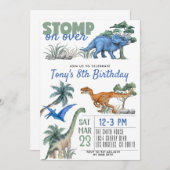 Dinosaur Birthday Einladung (Vorne/Hinten)