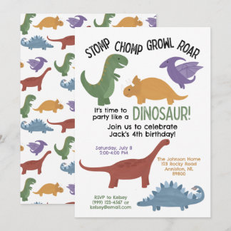 Dinosaur Birthday Einladung