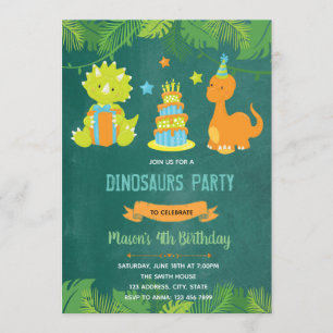 Dinosaur Birthday Einladung