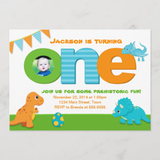 Dinosaur Birthday Einladung 1. Geburtstag