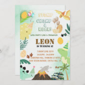 Dinosaur Birthday Einladung - Bearbeitbares Kid-Pa (Vorne/Hinten)