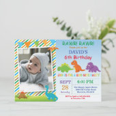 Dinosaur Birthday Einladung Dino Party (Stehend Vorderseite)