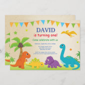 Dinosaur Birthday Einladung Dino Party (Vorne/Hinten)