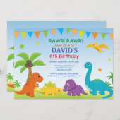 Dinosaur Birthday Einladung Dino Party (Vorne/Hinten)