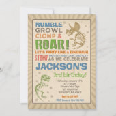 Dinosaur Birthday Einladung Dinosaur Fossil Party (Vorderseite)