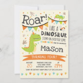Dinosaur Birthday Einladung Dinosaur Roar Party (Vorderseite)