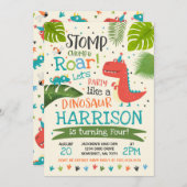 Dinosaur Birthday Einladung Dinosaur Roar Party (Vorne/Hinten)