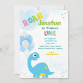 Dinosaur Birthday Einladung für einen Jungen (Vorderseite)