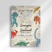 Dinosaur Birthday Einladung für Twins