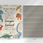 Dinosaur Birthday Einladung für Twins