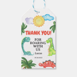 Dinosaur Birthday Einladung Geschenkanhänger
