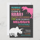 Dinosaur Birthday Einladung Girl Dinosaur Party (Vorderseite)