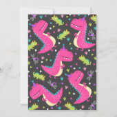 Dinosaur Birthday Einladung Girl Dinosaur Party (Rückseite)