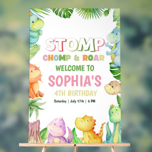 Dinosaur Birthday Einladung Girls Dino Geburtstag Acrylschild