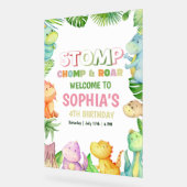 Dinosaur Birthday Einladung Girls Dino Geburtstag Acrylschild (Winkel)