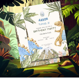 Dinosaur Birthday Einladung Kindergeburtstag Party