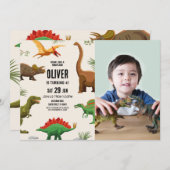 Dinosaur Birthday Einladung Party Boys Foto (Vorne/Hinten)