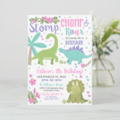 Dinosaur Birthday Einladung Party wie ein Dinosaur (Stehend Vorderseite)