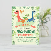 Dinosaur Birthday Einladung T REX Geburtstagkarte (Stehend Vorderseite)