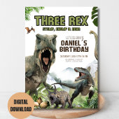Dinosaur Birthday Einladung T Rex Geburtstagsparty