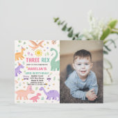 Dinosaur Birthday Einladungen (Stehend Vorderseite)