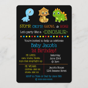 Dinosaur Birthday Einladungen
