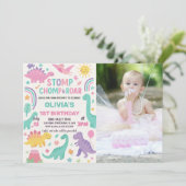 Dinosaur Birthday Einladungen (Stehend Vorderseite)