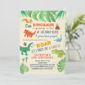 Dinosaur Birthday Einladungen Boys Dinosaur Party (Stehend Vorderseite)