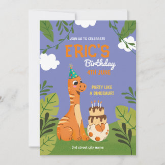 Dinosaur Birthday Einladungen Jurassic Dino Party
