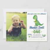 Dinosaur Birthday Foto Einladung - T-Rex Einladung (Vorderseite)